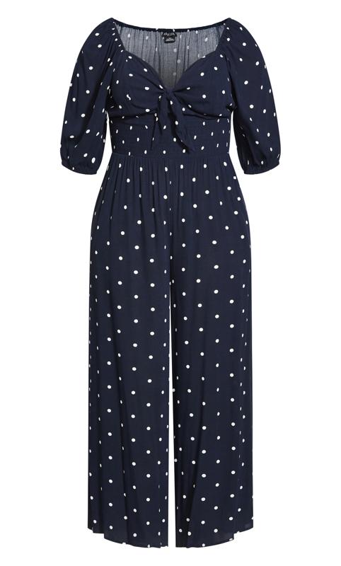 Luna Navy Spotted Sweetheart Jumpsuit 5