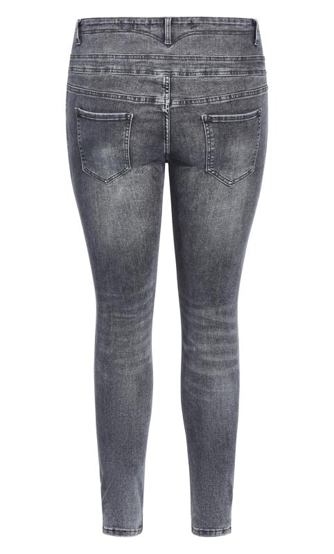 City Chic Grey Corset Waist Skinny Jeans 6