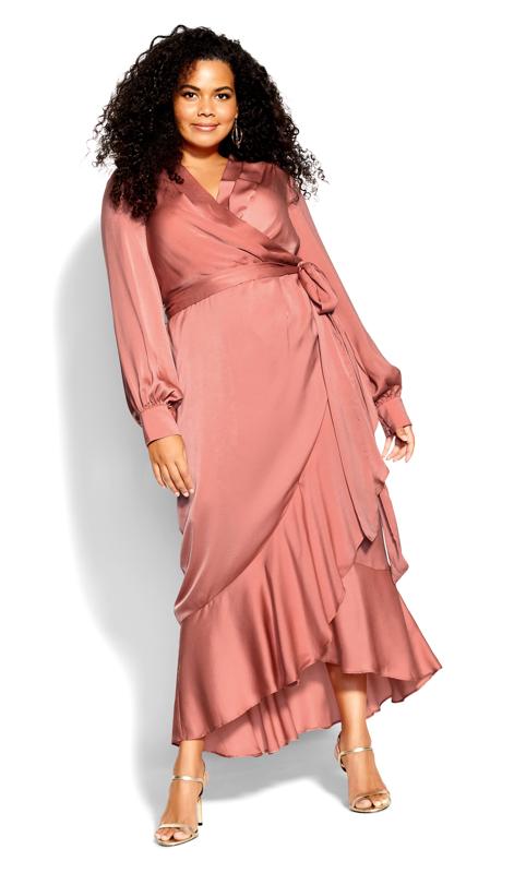 Plus Size  City Chic Pink Ophelia Maxi Dress