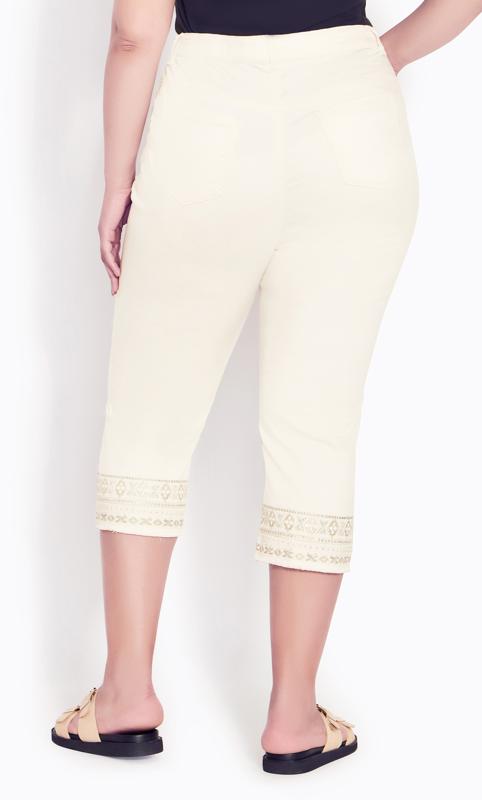 Nicola Cream Embroidered Cropped Jean 4
