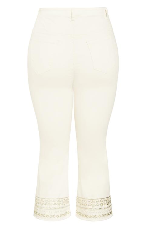 Nicola Cream Embroidered Cropped Jean 7