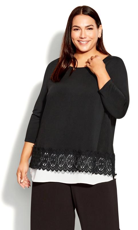 Evans Black Inta Lace Top 1