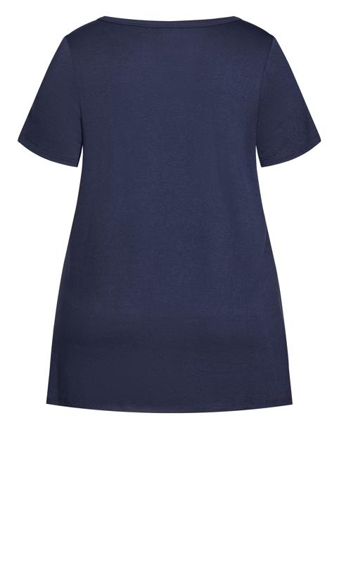 Evans Navy Blue Wrap Hem Pocket Detail Top 8