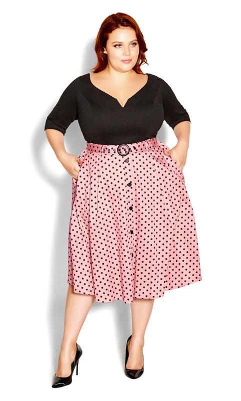 Annabella Pink Retro Spot Skirt 3