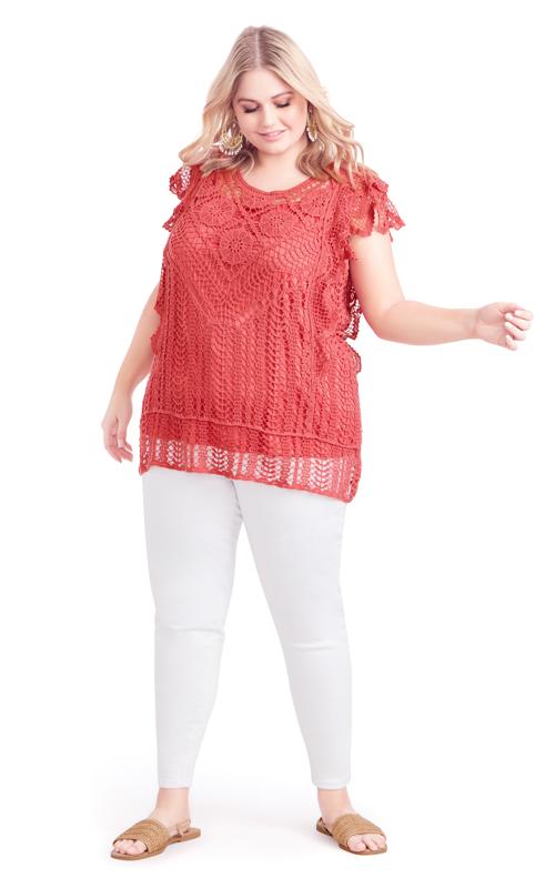 Evans Pink Samara Crochet Top 4