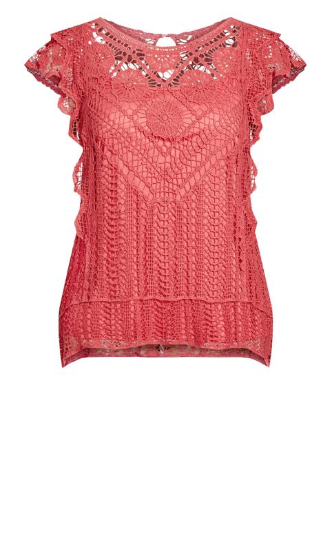 Evans Pink Samara Crochet Top 7