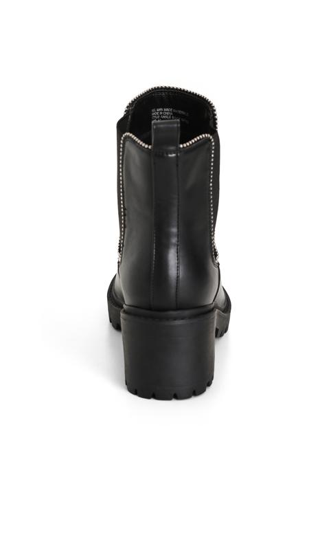 City Chic Black WIDE FIT Studded Ankle Boots 3