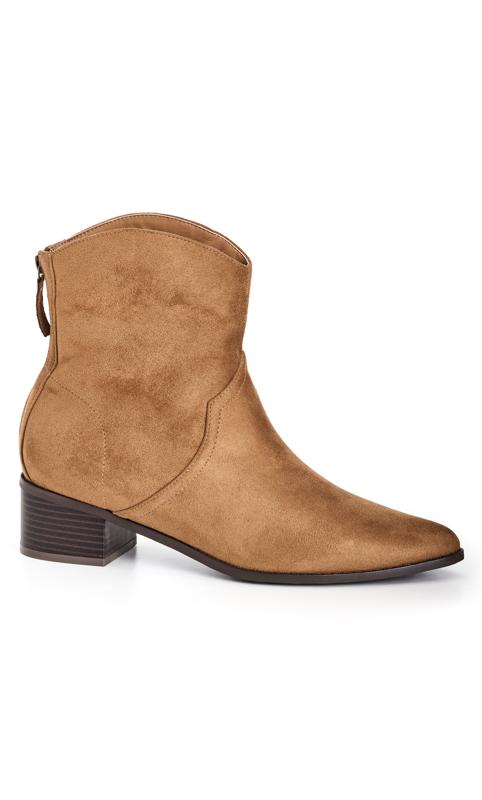 City Chic WIDE FIT Brown Western Ankle Boot 1