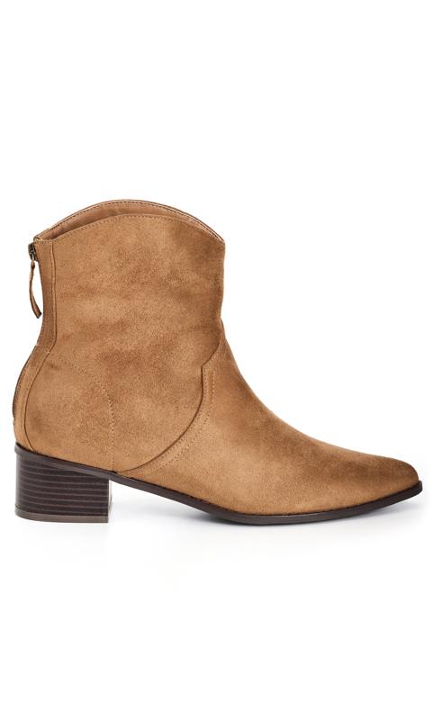 City Chic WIDE FIT Brown Western Ankle Boot 2
