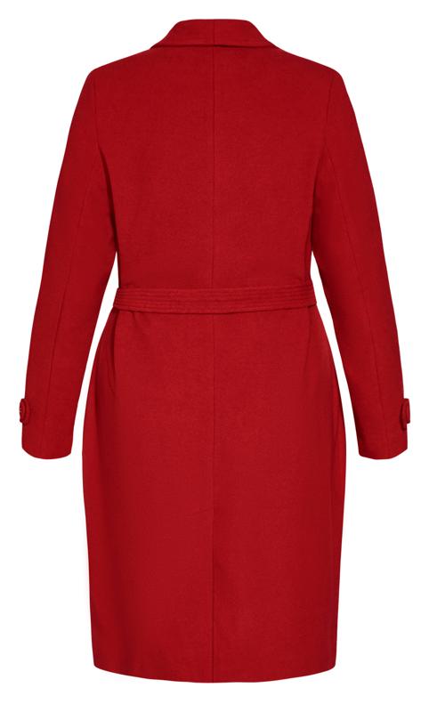 City Chic Red Belted Coat 6