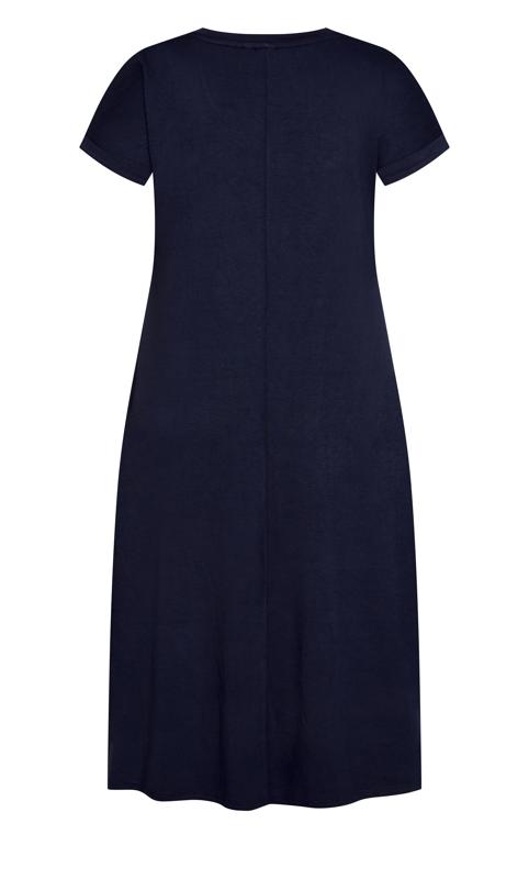 Evans Navy Blue Knitted Midi Jumper Dress 6