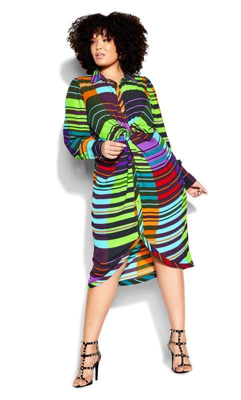 Bridget Multicoloured Twist Front Mini Dress 1