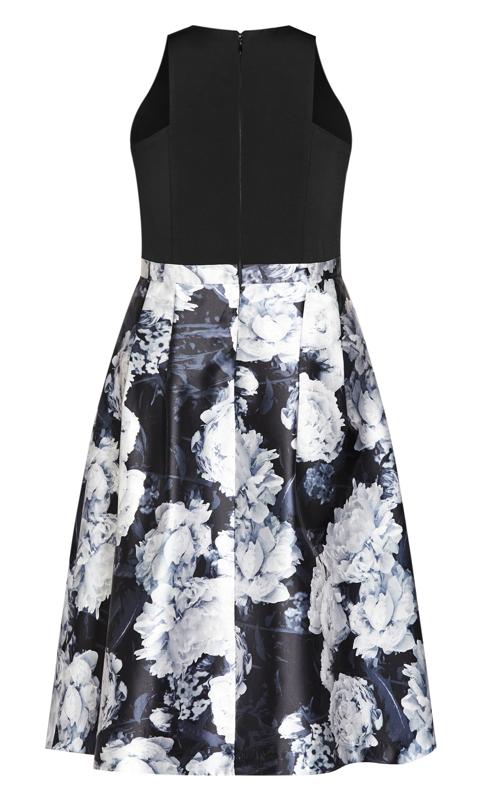 Victoria Black Floral A-line Midi Dress 5