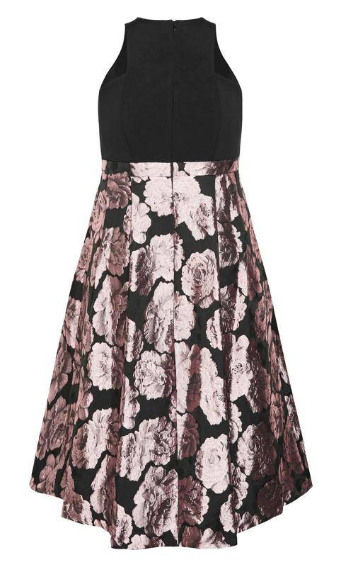 Evans Black Foil Floral Print Hi Lo Midi Dress 7