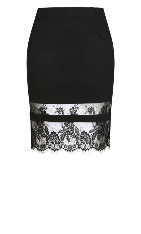 Midi Black Lace Tube Skirt 5