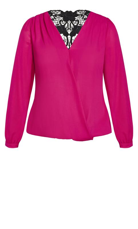 City Chic Pink Wrap Top 5