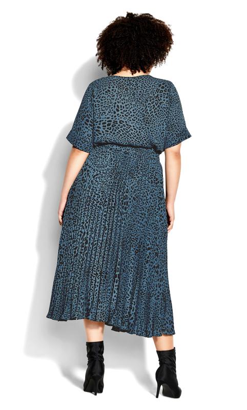 Ellie Leopard Printed Charcoal Pleated Midi Skirt 6