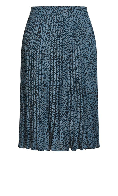 Ellie Leopard Printed Charcoal Pleated Midi Skirt 7