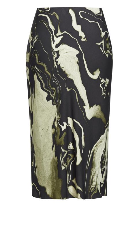 Eleanor Black Patterned Slip Midi Skirt 6