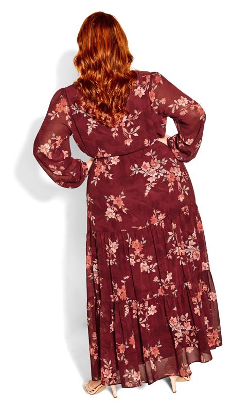 City Chic Red Floral Wrap Maxi Dress 4