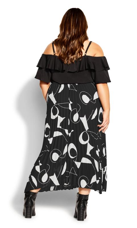 Emily High Waisted Pleated Patterned Maxi Skirt 4