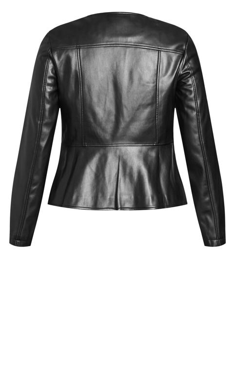 Evans Black Faux Leather Fitted Jacket 9