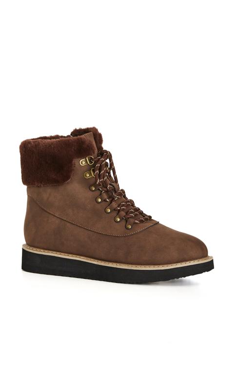 Plus Size  CloudWalkers Brown WIDE FIT Arya Ankle Boot