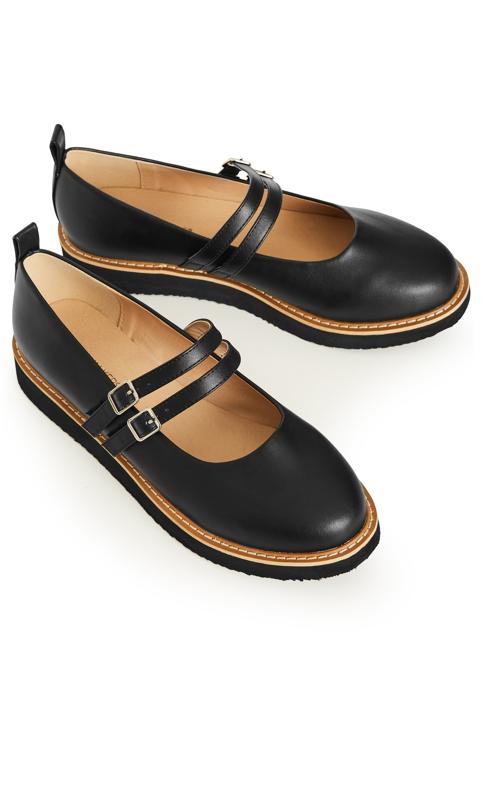 Edith Black Flat Shoe 6