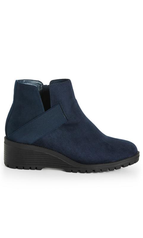 River Wedge Navy Ankle Boot 2