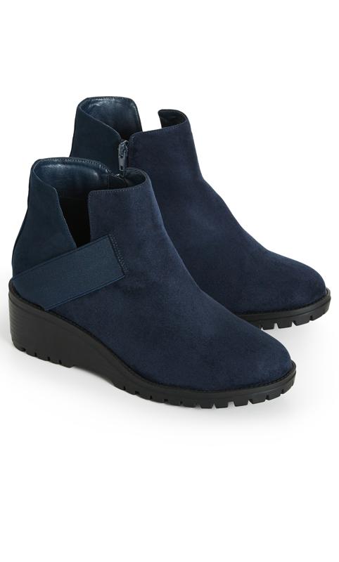 River Wedge Navy Ankle Boot 6