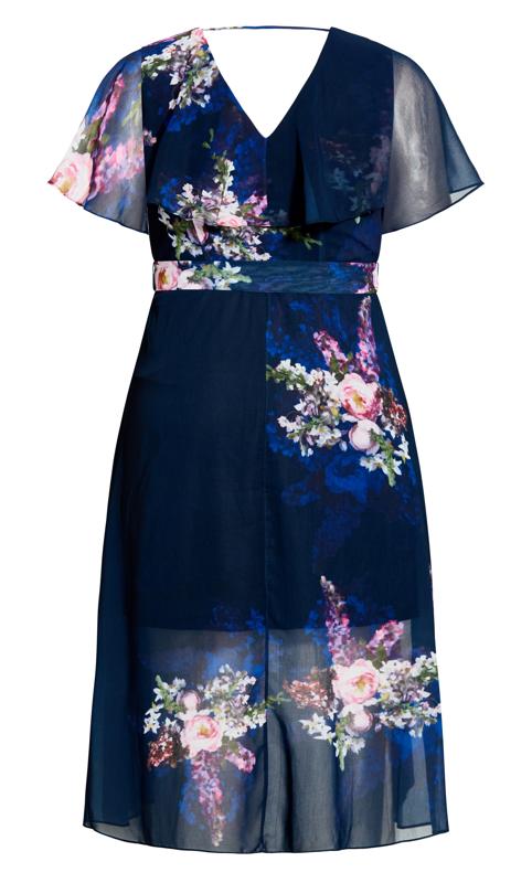 Amy Floral Faux Wrap Navy Maxi Dress 6