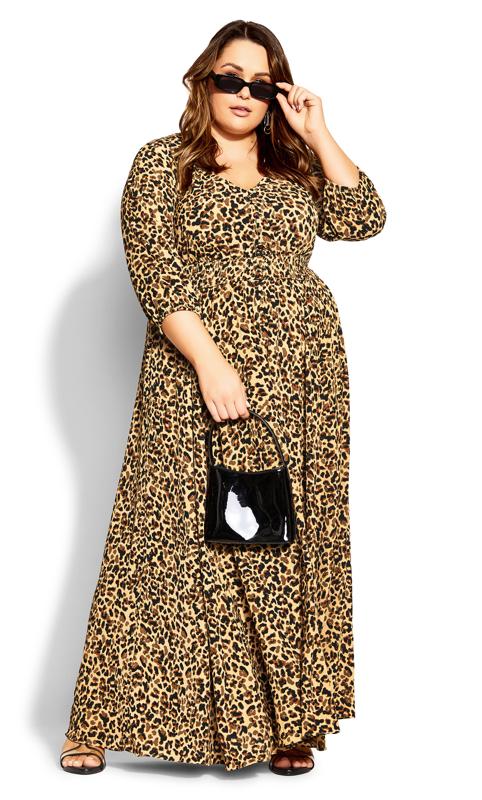 Plus Size  City Chic Leopard Print Maxi Dress