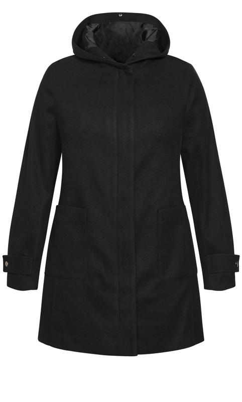 Evans Plus Size Black Voyager Faux Wool Coat | Evans 7