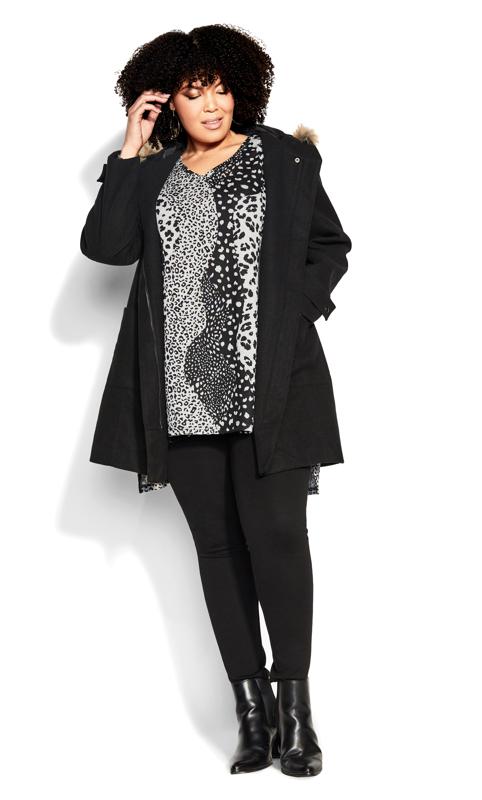 Evans Plus Size Black Voyager Faux Wool Coat | Evans 9