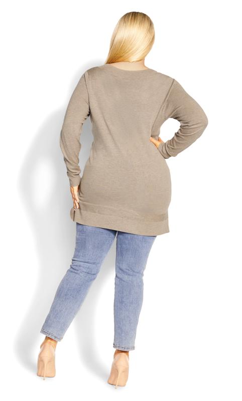 Ribbed Trim Neutral Sweater 5