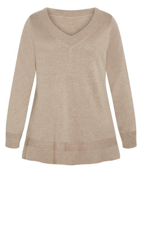 Ribbed Trim Neutral Sweater 6