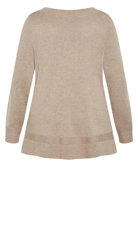 Ribbed Trim Neutral Sweater 7