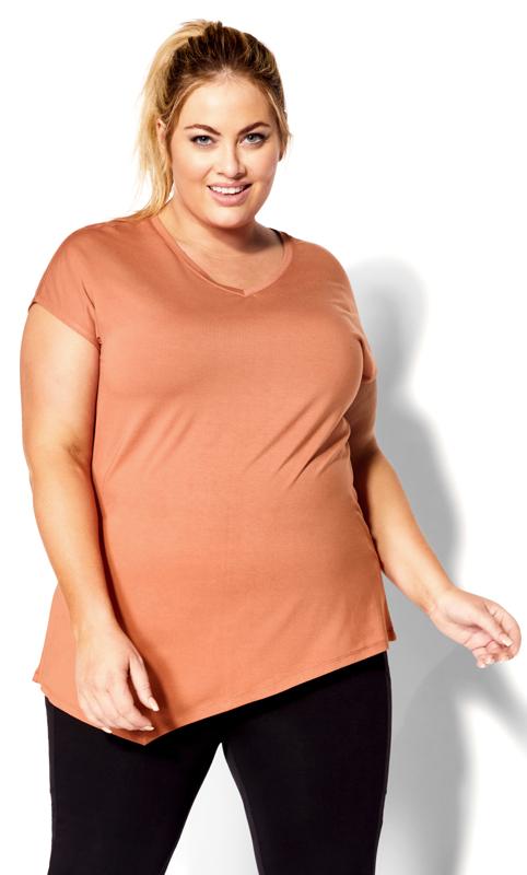 Ave Leisure Orange Asymmetrical T-Shirt 6