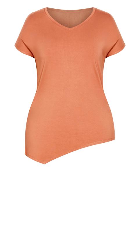 Ave Leisure Orange Asymmetrical T-Shirt 10