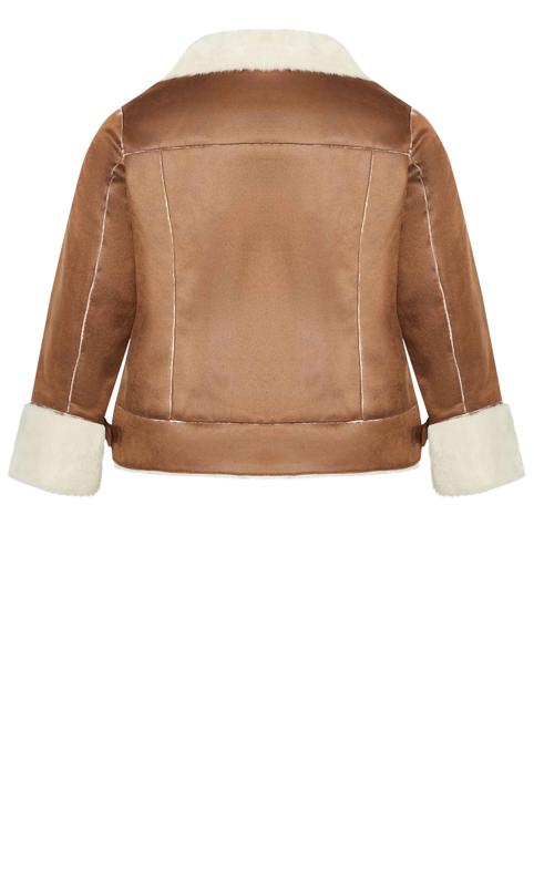 Evans Brown Faux Shearling Jacket 5