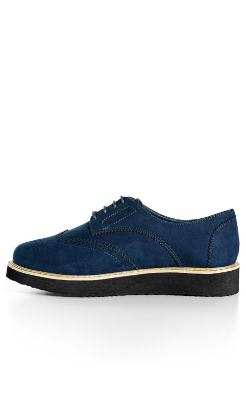 Greer Navy Brogue Wide Fit Shoes 4
