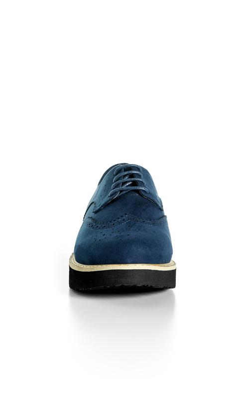 Greer Navy Brogue Wide Fit Shoes 5