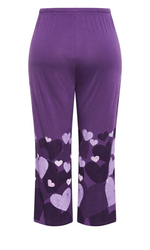 Avenue Purple Heart Border Print Pyjama Bottoms 4