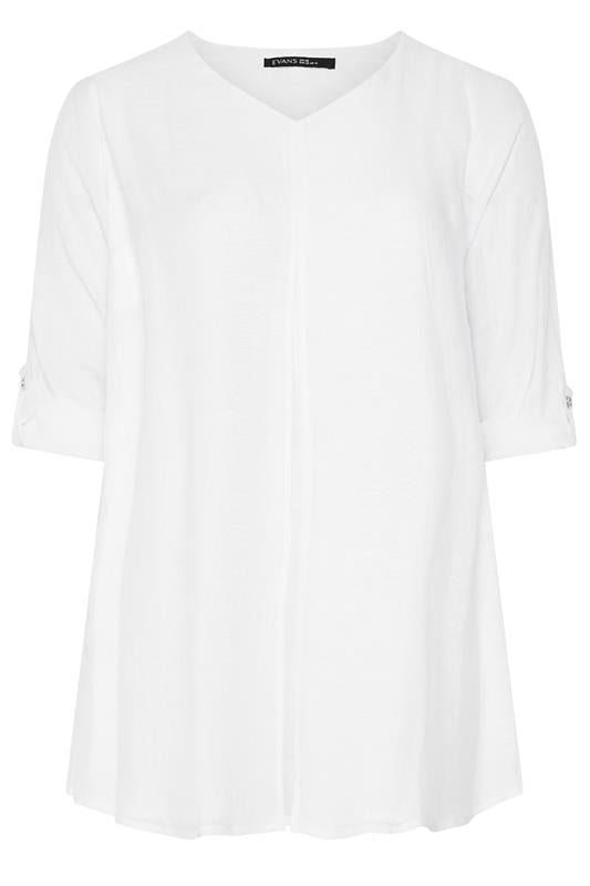 EVANS Plus Size White Double Layer Blouse | Evans 5