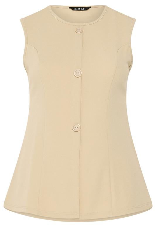 LIMITED COLLECTION Plus Size Natural Brown Seam Detail Waistcoat | Yours Clothing 5