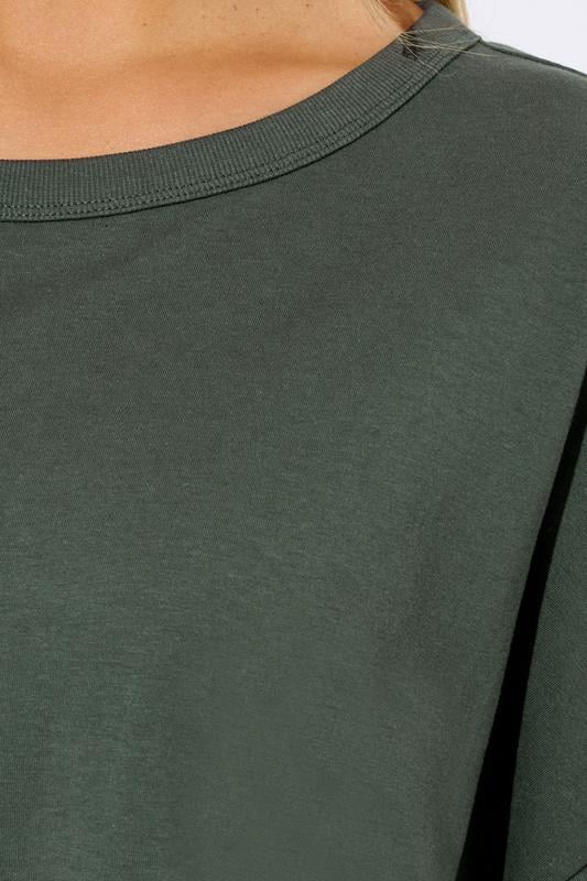 Plus Size Khaki Green Oversized Boxy T-Shirt | Yours Clothing 4