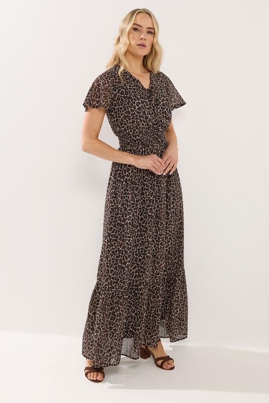  LTS Tall Brown Leopard Print Maxi Dress