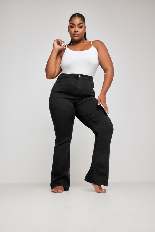 YOURS Plus Size Black Bootcut Stretch ISLA Jeans | Yours Clothing 1