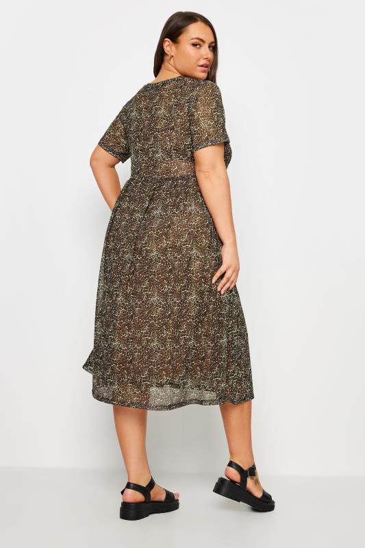 YOURS Plus Size Brown Leopard Print Smock Dress | Yours Clothing 3