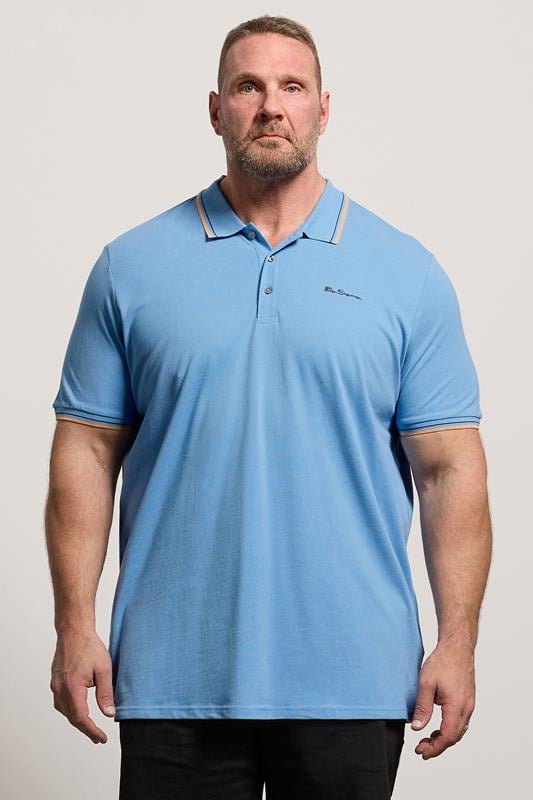  Ben Sherman Big & Tall Turquoise Blue Signature Pique Polo Shirt